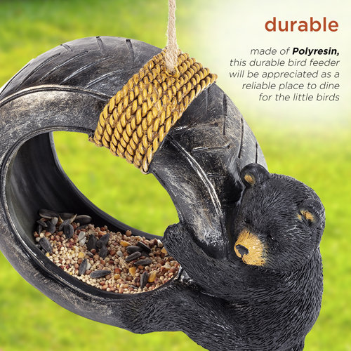 Loon Peak® Shoup Bear Swinging on Tire Decorative Bird Feeder & Reviews